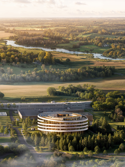 Visualisering af AART Arkitekter af Grundfos' fremtidige kontordomicil