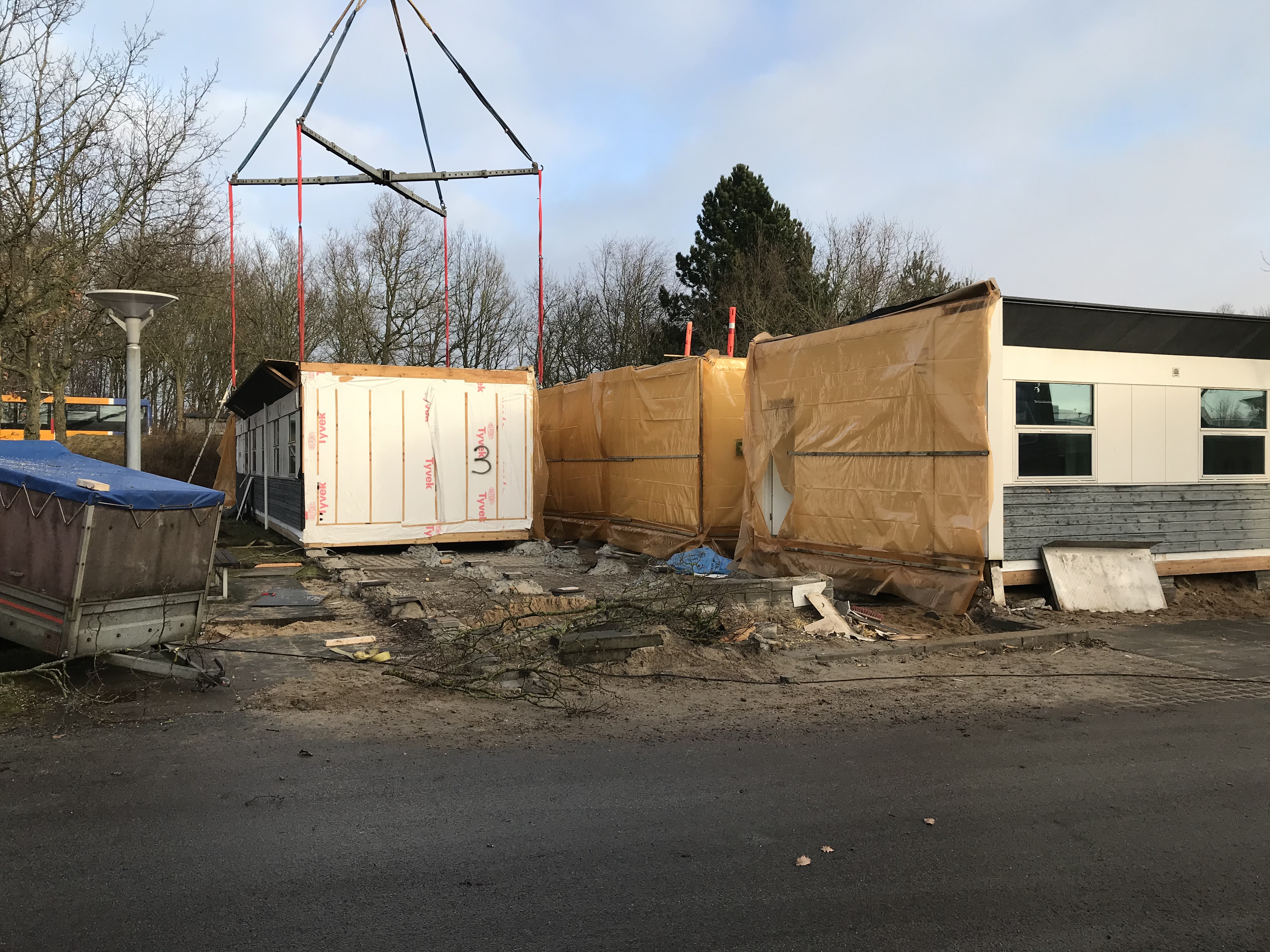 Genanvendelse: Vi har omdannet 750 kvadratmeter undervisningslokaler til 14 skurvogne